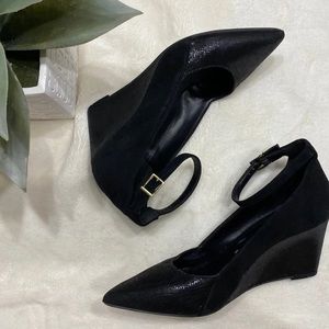 BCBG Black Wedge Heels size 7